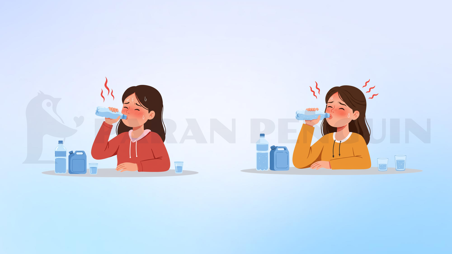 수분 섭취, 3d, 물, 아이콘, 일러스트, 더위, 땀, 생수, 물통