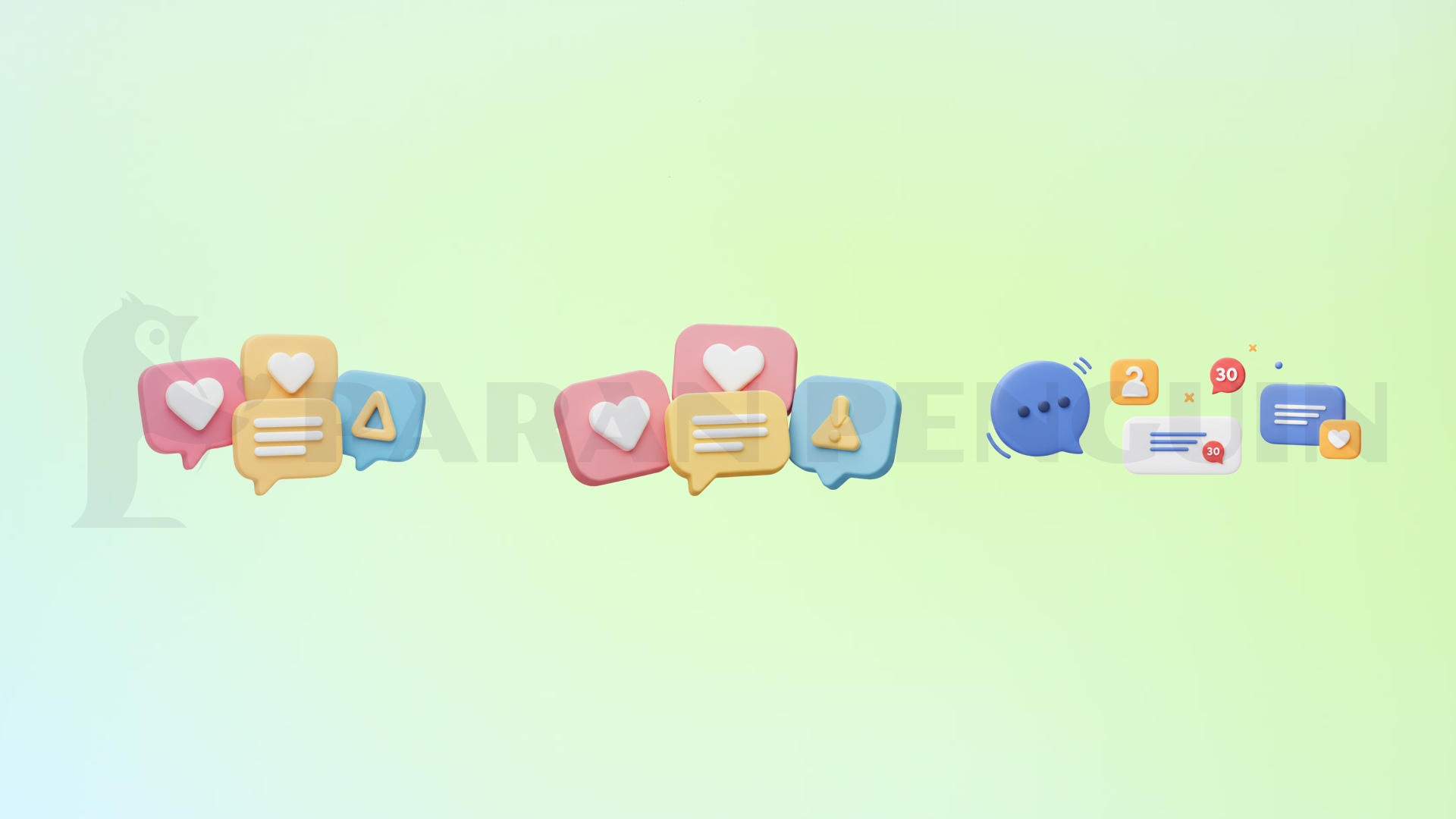 3d, 메세지, 하트, 글, 일러스트, 아이콘, 말풍선