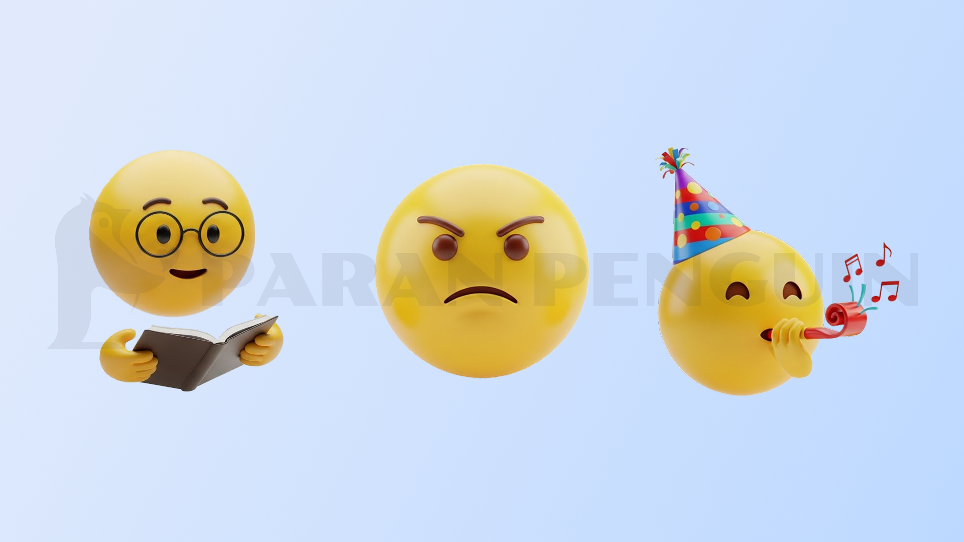 공부, 짜증, 축하, 3D, 아이콘, 일러스트